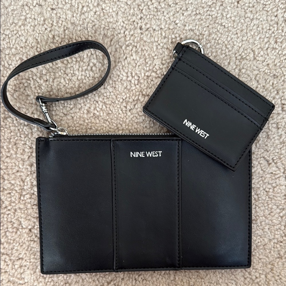 Nine West Black Men's Wallet and Card Holder Set